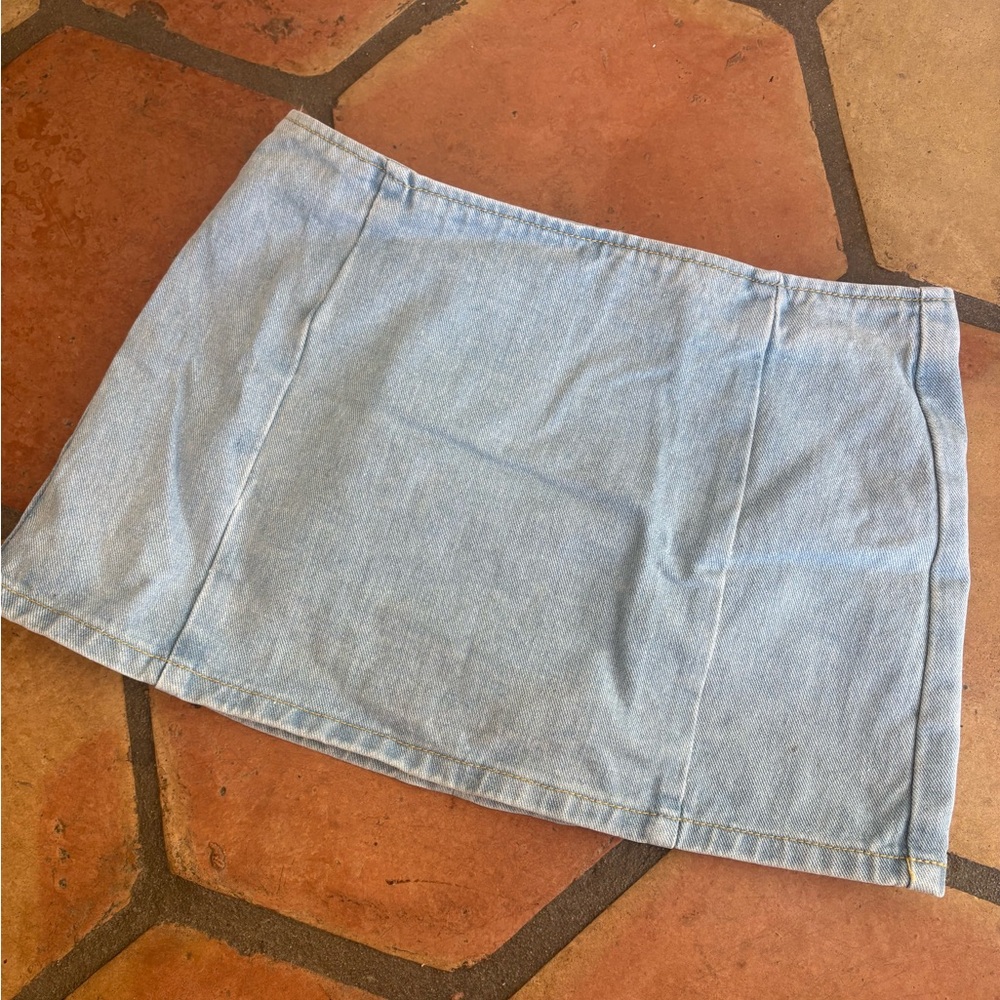 PrettyLittleThing Light Blue Denim Mini Skirt